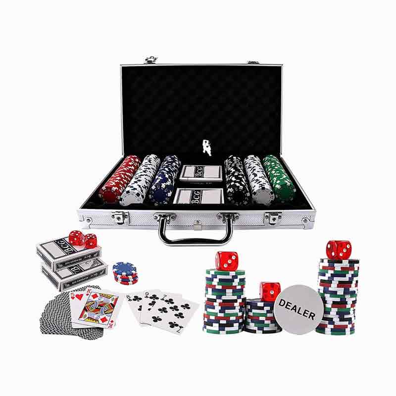 رقائق البوكر 300PSC Texas Hold'em في صندوق الألمنيوم